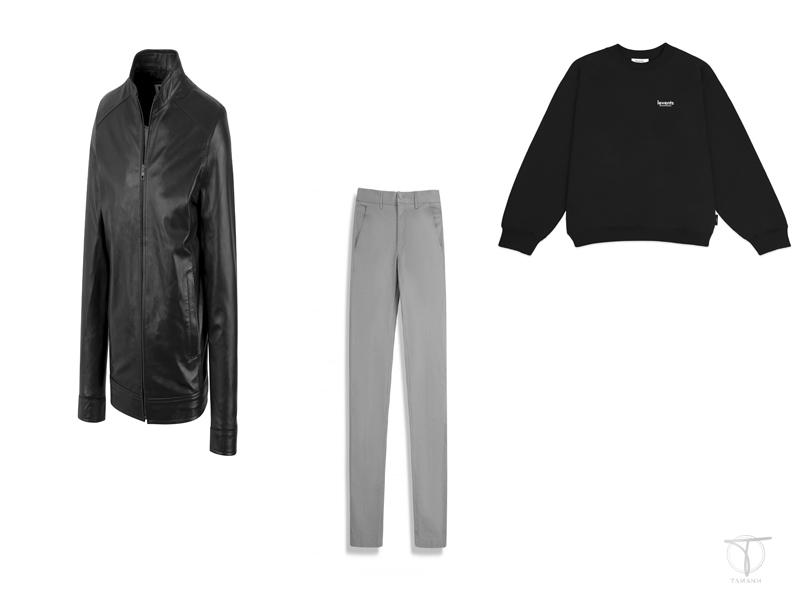 cách phối đồ với áo da nam cùng áo sweater và quần kaki