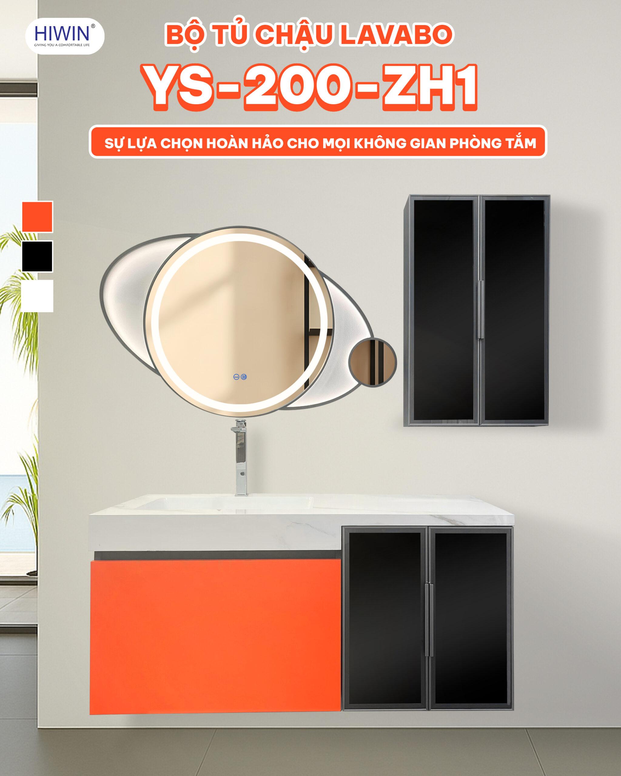 Bộ tủ chậu Lavabo Hiwin YS-200-ZH1 thiết kế nổi bật với ba màu sắc