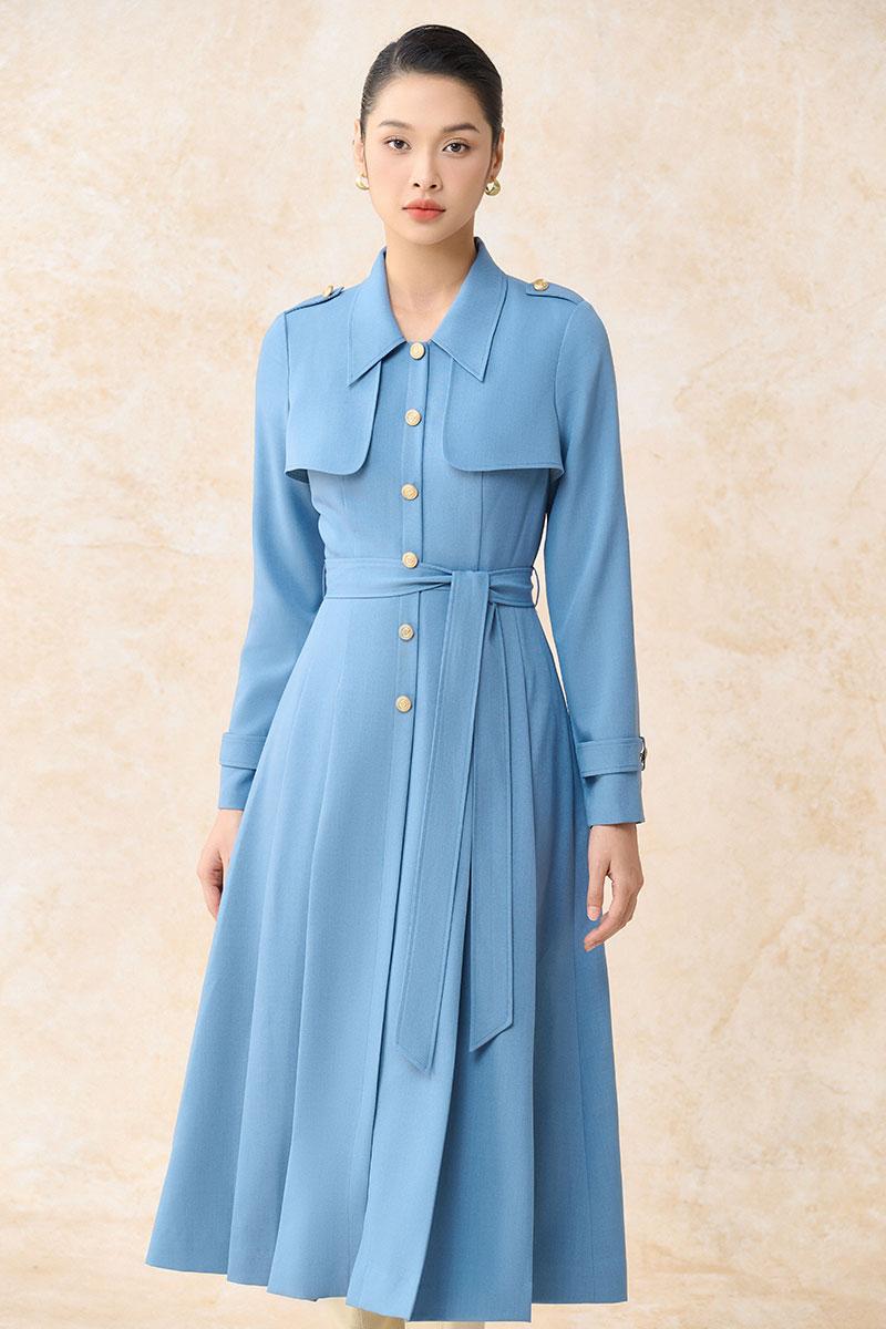 6 mẫu váy suông dài qua gối đánh thức vẻ đẹp nữ tính của quý cô