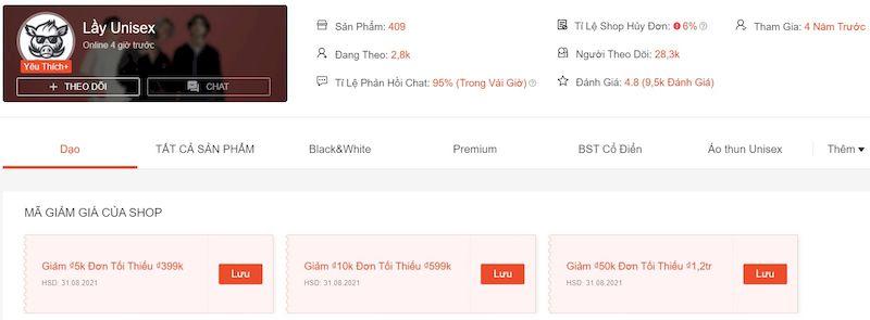 Top các shop bán đồ Unisex trên Shopee uy tín