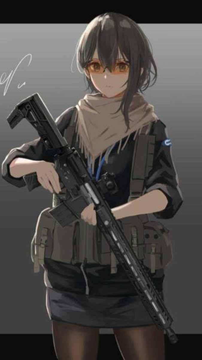 Hình nền anime ngầu nữ cho điện thoại, tông tối với nhân vật cầm kiếm, tỷ lệ 9:16