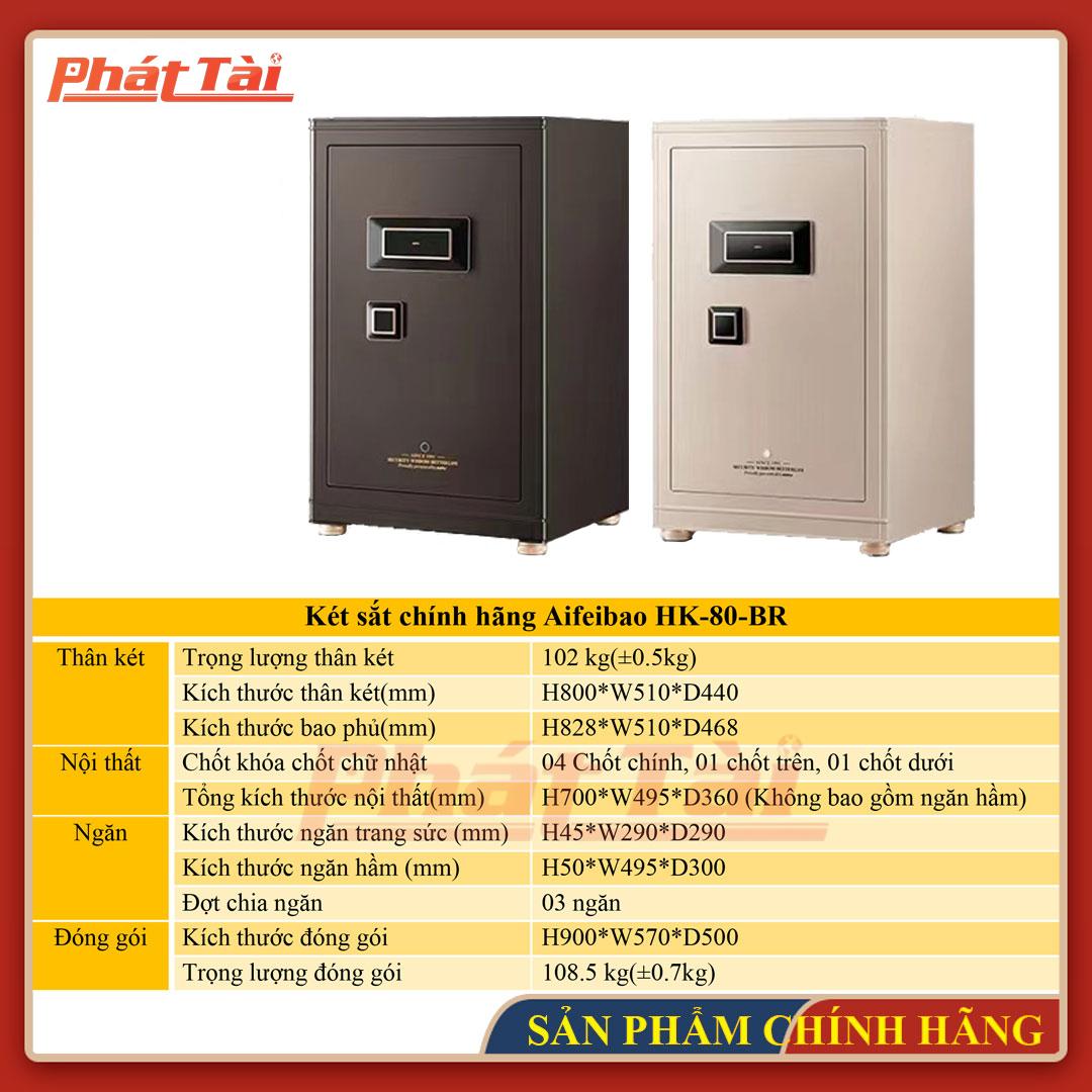 Két sắt mở khuôn mặt Aifeibao HK-80-BR