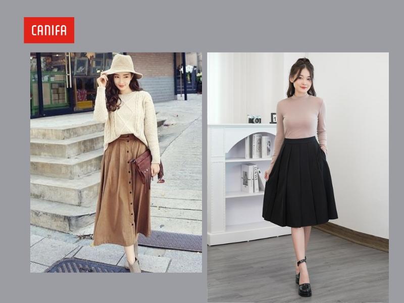 Bí quyết phối đồ với chân váy chữ A dáng dài: Thanh lịch và thời thượng