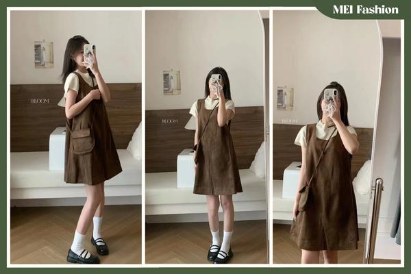 Váy Yếm 2 Dây Kết Hợp Áo Gì? Lợi ích chọn váy yếm