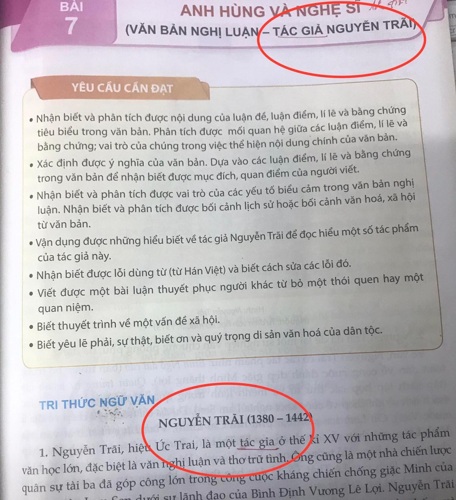 Sách giáo khoa Ngữ văn 10 - Chân trời sáng tạo ghi "tác giả" và "tác gia". (Ảnh: Hương Ly)