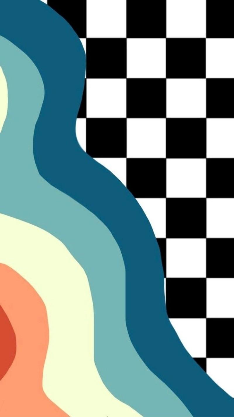 Hình nền caro trắng đen 4K cho điện thoại và máy tính