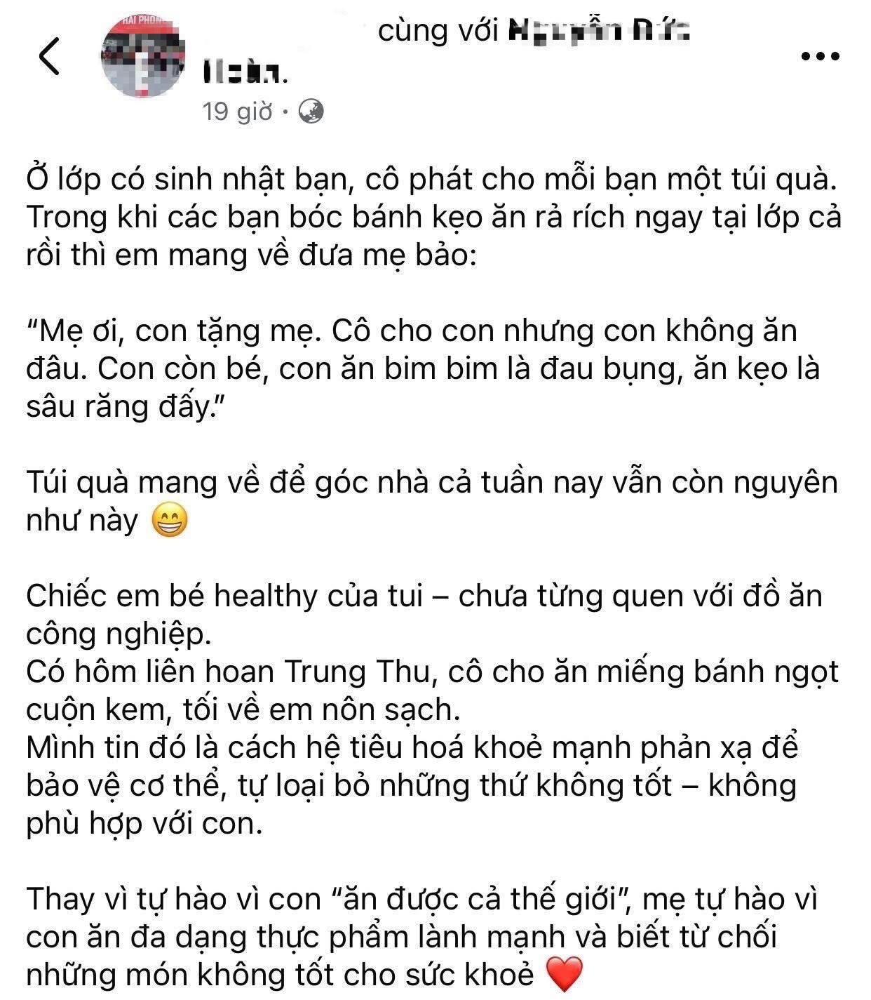 Con được tặng bánh kẹo mừng sinh nhật, mẹ đăng MXH chê bai