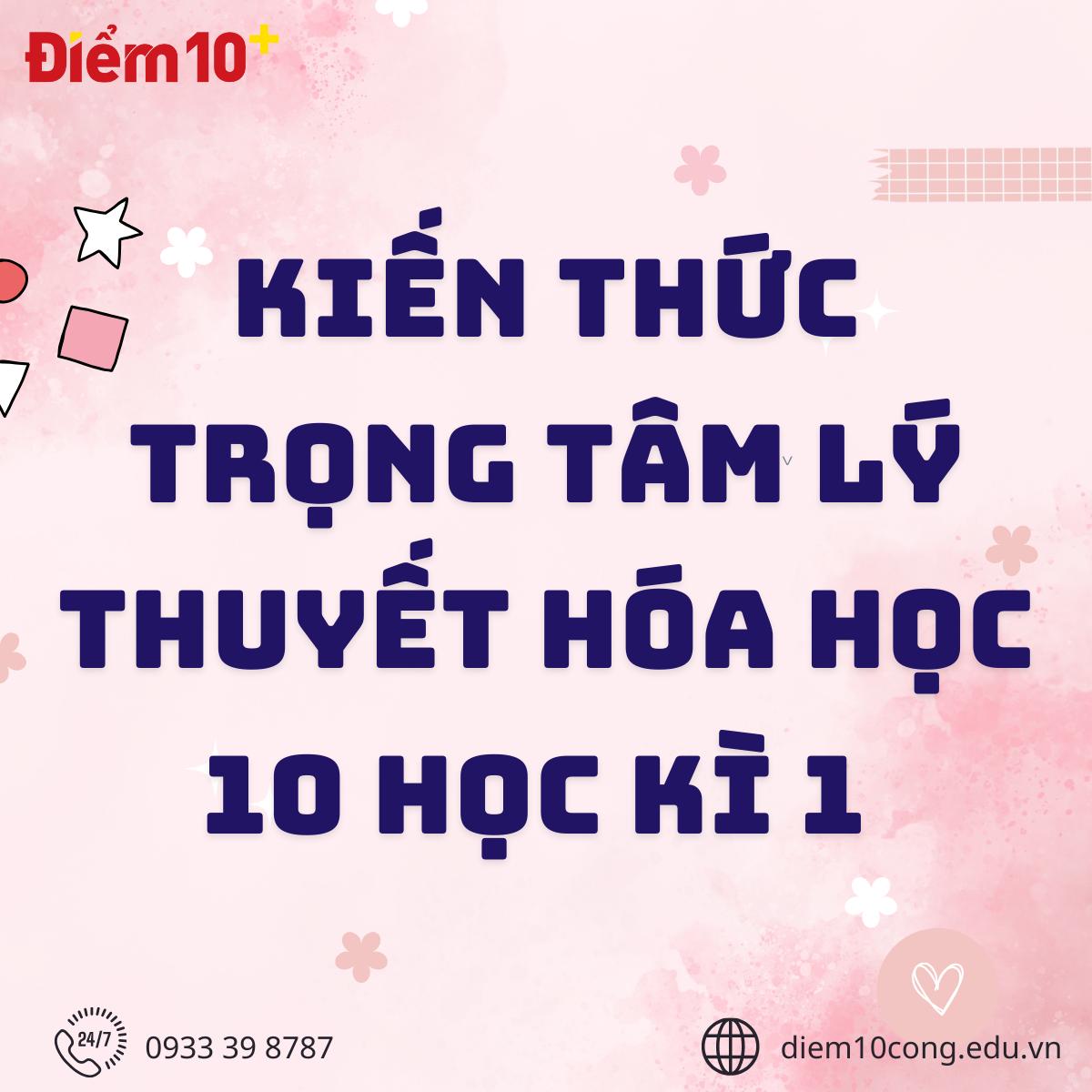 Kiến Thức Trọng Tâm Lý thuyết Hóa Học 10 HỌC KÌ 1 đầy đủ và chi tiết nhất