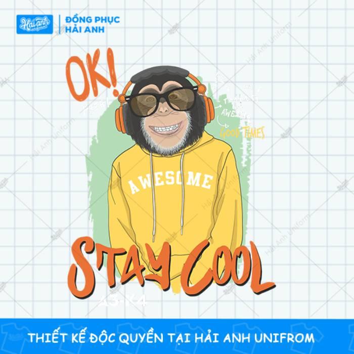 Mẫu hình in slogan Ok stay Cool