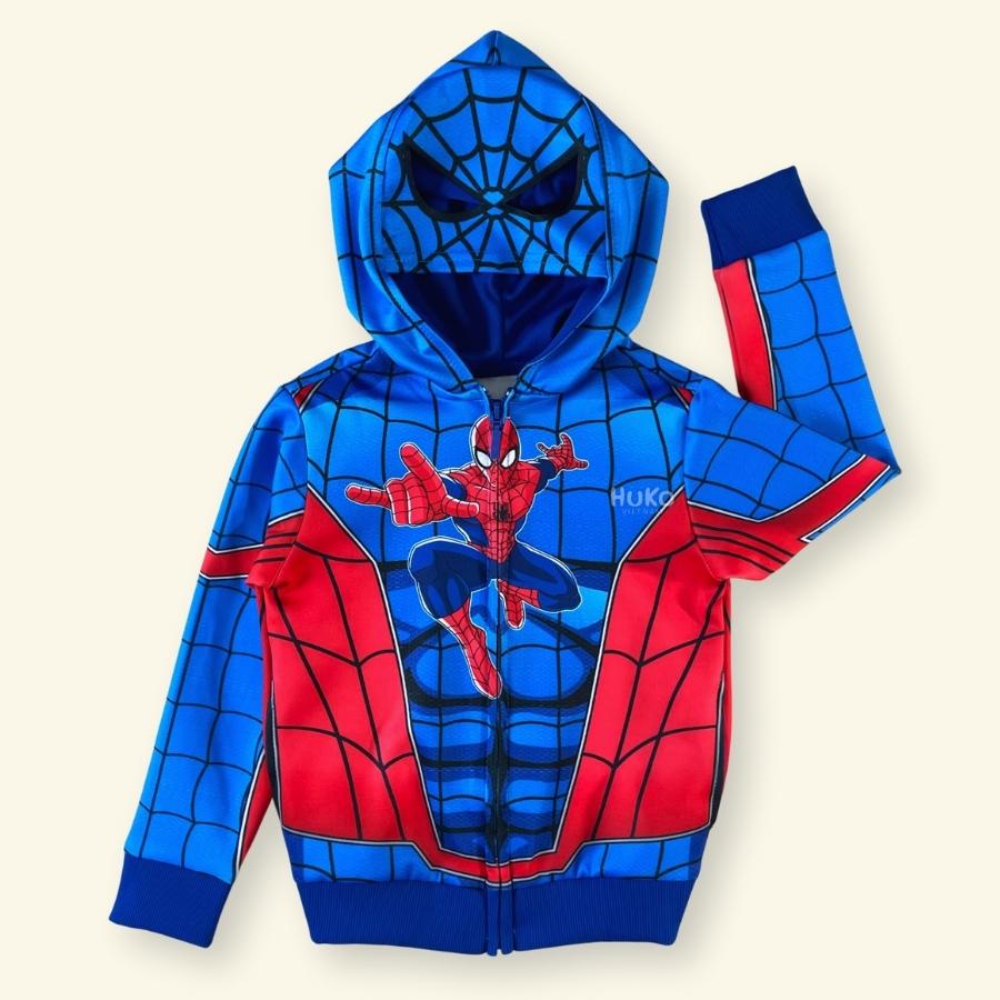 Áo khoác cho bé trai hình spiderman xanh HUKO HAK47 từ 10-30kg