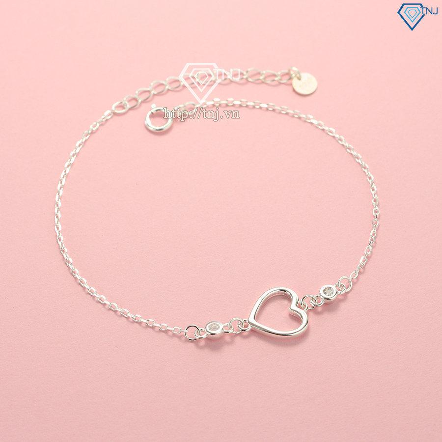 Lắc tay bạc nữ đẹp hình trái tim LTN0178