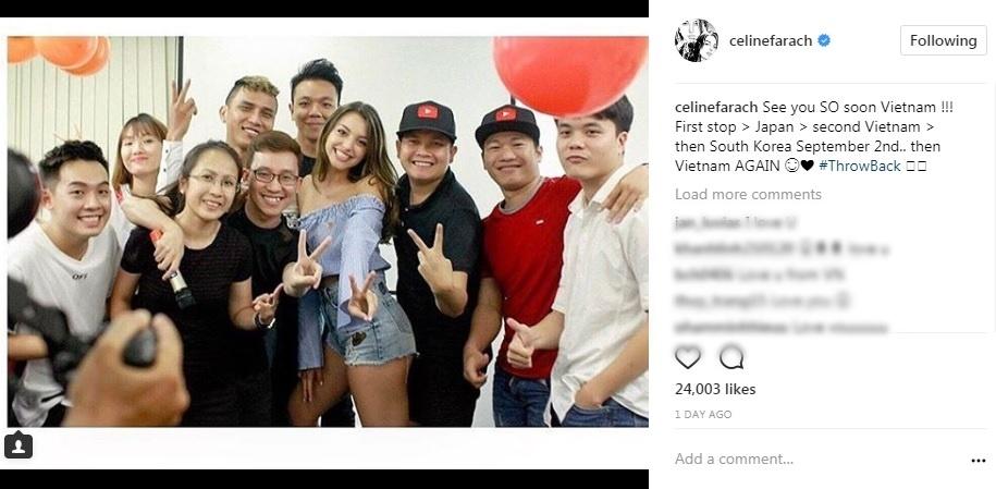 'Hot girl xinh nhất mạng xã hội' Celine Farach quay trở lại Việt Nam