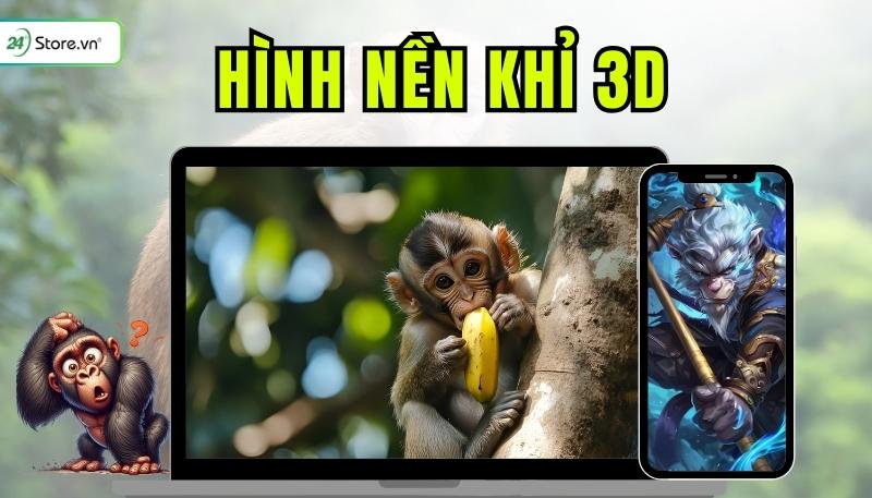 hình nền khỉ 3d mở đầu