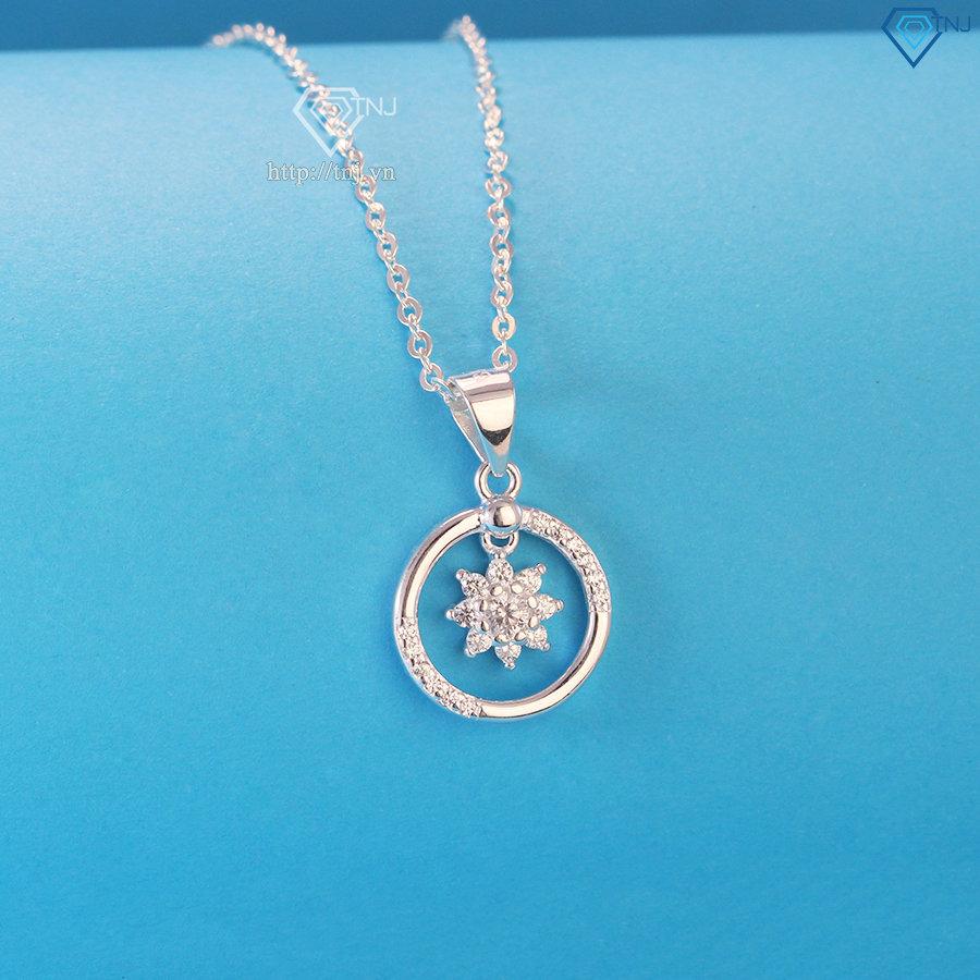 Dây chuyền bạc cho bé gái mặt hoa đá DTN0010
