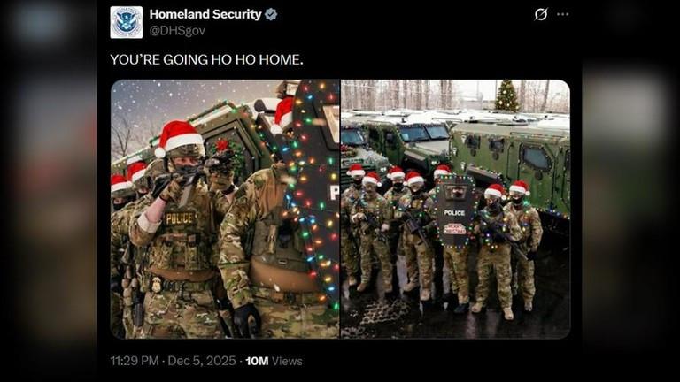 "Ông già Noel" Trump gửi người nhập cư về nước: Bộ An ninh Nội địa tung loạt ảnh chế gây tranh cãi