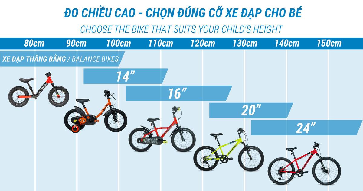 Hướng Dẫn Chọn Đúng Size Xe Đạp Trẻ Em Theo Chiều Cao, Độ Tuổi