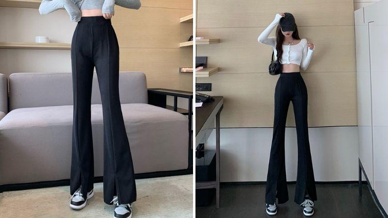 Quần ống loe đen phối với áo gì? 10 cách phối đồ trendy