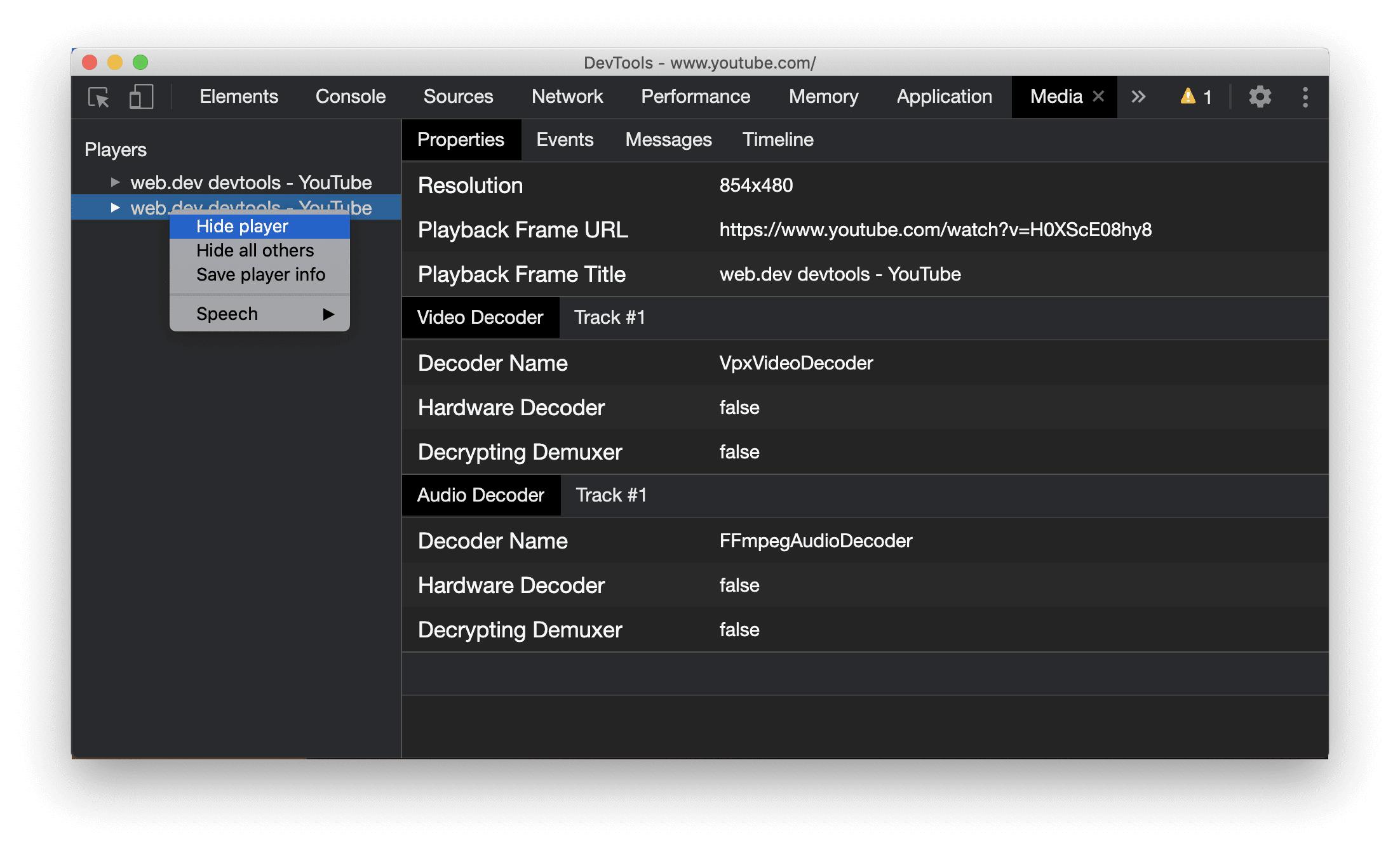 Bảng điều khiển Nội dung nghe nhìn mới