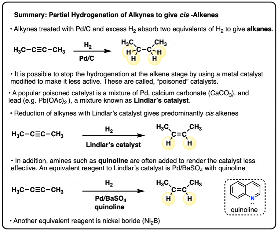 Partial Reduction of Alkynes With Lindlar’s Catalyst
